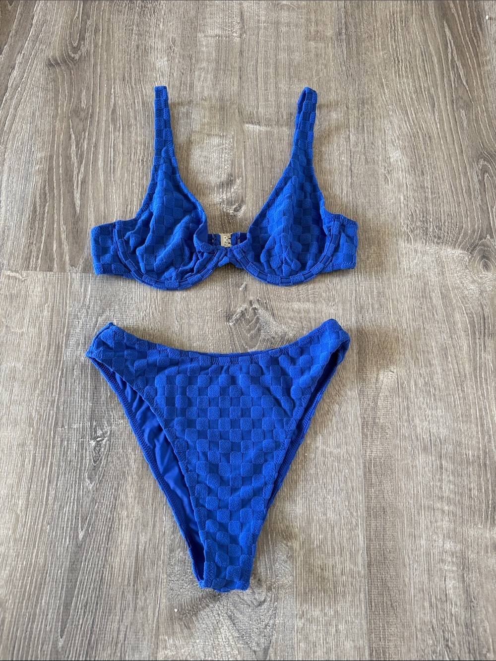 TJ SWIM Cobalt Textured Underwire Bikini Set - Women's Swim